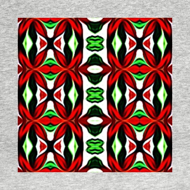 Red and Green Christmas Pattern Number 10 by BubbleMench